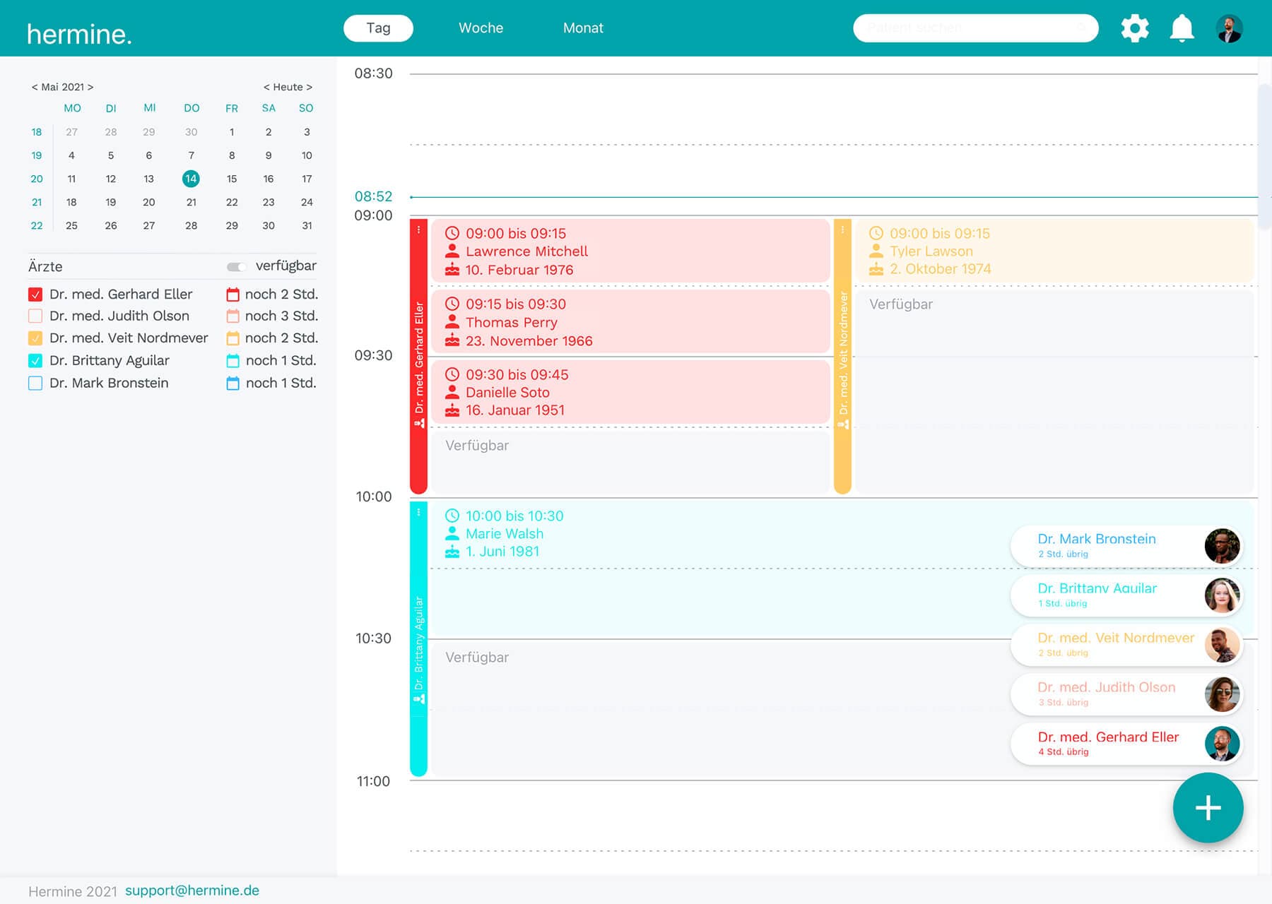 Hermine web app home page